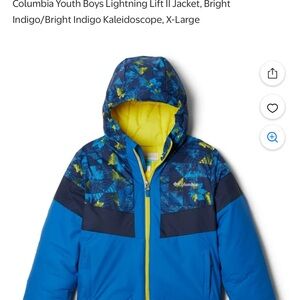 Columbia Youth Blue and Yellow Patterned Jacket